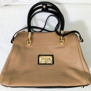 Valentina Handbag in Taupe and Black